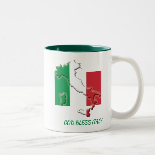 ITALY FLAG MAP Scripture Customized Two_Tone Coffee Mug