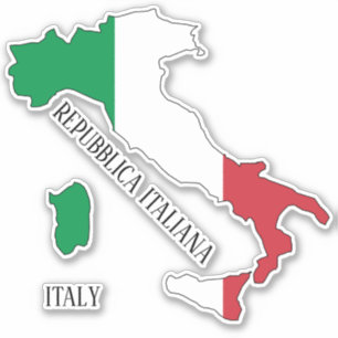 Italy Flag Map Sticker