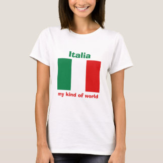 Italy Flag + Map + Text T-Shirt
