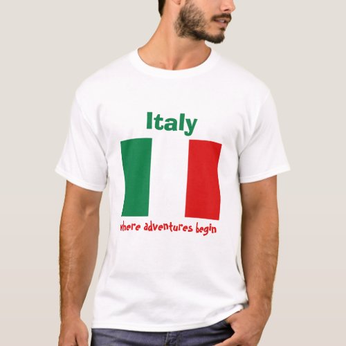 Italy Flag  Map  Text T_Shirt