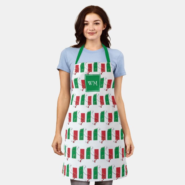 ITALY FLAG | Monogram | Italian Apron (Worn)