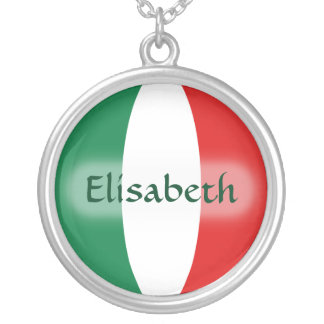 Italy Flag + Name Necklace