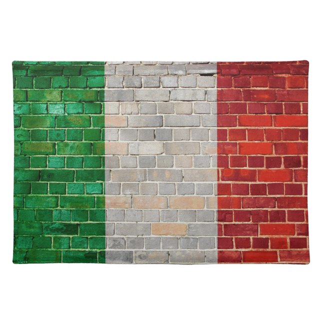 Italy flag on a brick wall placemat (Front)