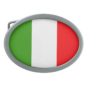 Italy flag oval belt buckle
