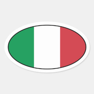 Italy Flag Oval Sticker