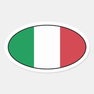 Italy Flag Oval Sticker