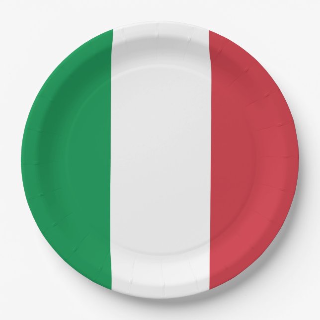 Italy Flag Paper Plates (Front)