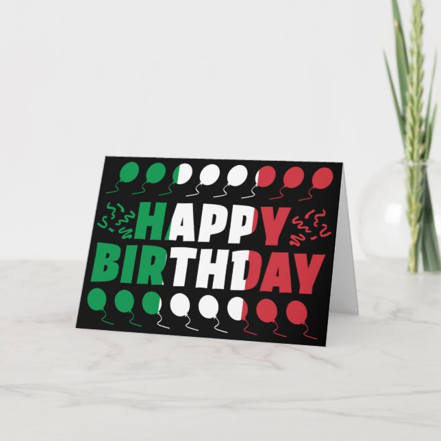 Italy Flag Patriotic Birthday Card (Front)