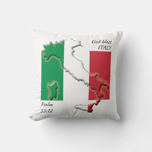 ITALY FLAG Patriotic Scripture Custom Throw Pillow (Front)