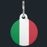 Italy flag pet ID tag<br><div class="desc">Official flag of Italy. Green, white and red pattern on a flag. Customise this product with your own unique text, initials or custom photo to make a perfect Italian gift!</div>