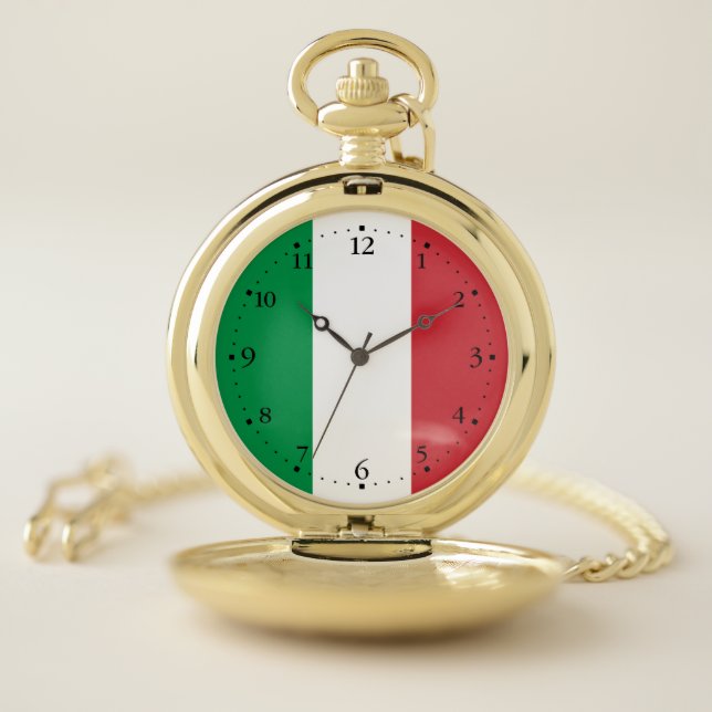 Italy Flag Pocket Watch (Inside)
