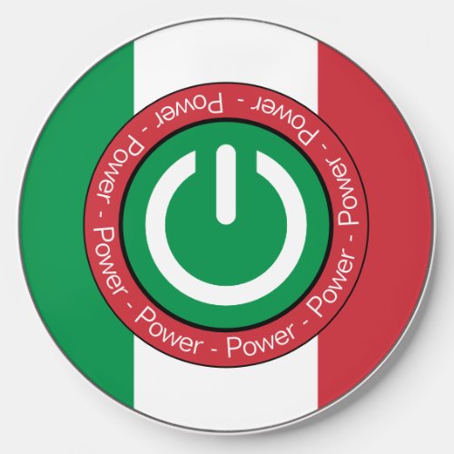 Italy Flag Power Button Graphic Wireless