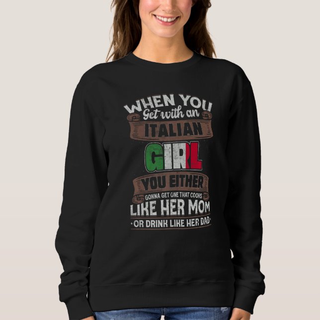 Italy Flag Proud Italians Men & Women Sweatshirt (Front)
