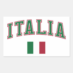 Italy + Flag Rectangular Sticker