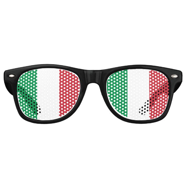 Italy Flag Retro Sunglasses (Front)