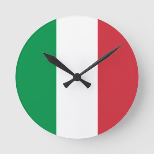 Italy Flag Round Clock
