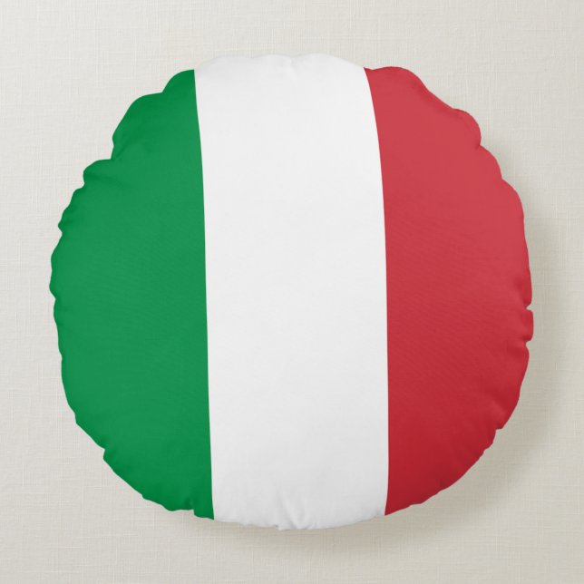 Italy Flag Round Pillow (Front)