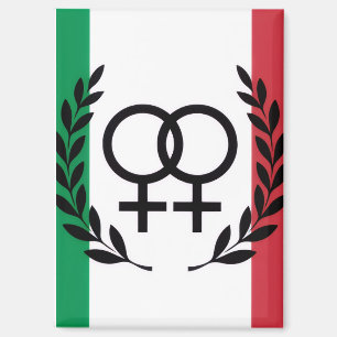 italy flag sapphic pride symbol rectangle magnet