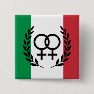italy flag Sapphic Symbol badge Button