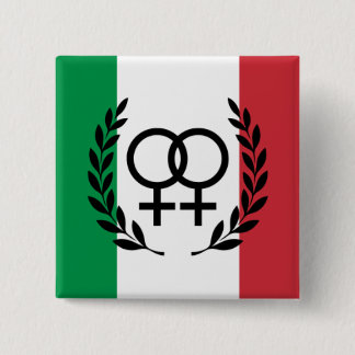 italy flag Sapphic Symbol badge Button
