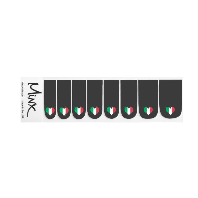 Italy Flag Shining Beautiful Minx Nail Wraps (Left Hand)