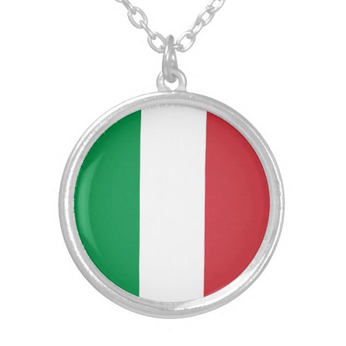 Italy Flag Silver Plated Necklace