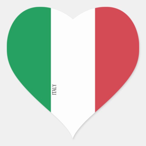 Italy Flag Splendid Patriotic Heart Sticker