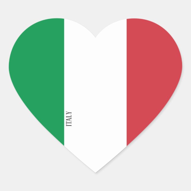 Italy Flag Splendid Patriotic Heart Sticker (Front)