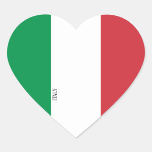 Italy Flag Splendid Patriotic Heart Sticker