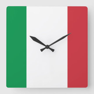 Italy Flag Square Wall Clock