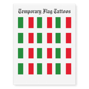 Italy Flag Temporary Tattoos