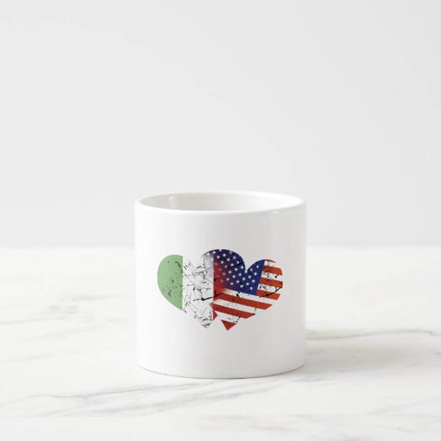 Italy Flag USA Flag Italian Independence Day Espresso Cup (Front)