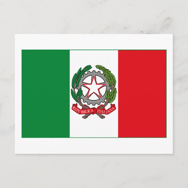 Italy Flag w COA (light) Postcard (Front)