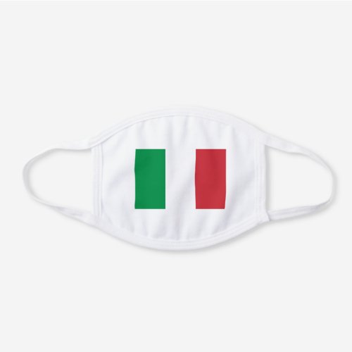 Italy Flag White Cotton Face Mask
