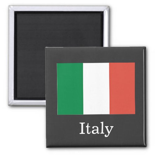 Italy Flag white text Magnet