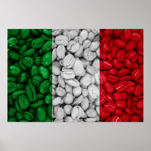 Italy flag with coffee poster (Front)