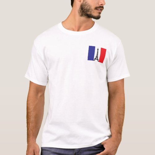 Italy Flag With Ifel Tower Design T_Shirt