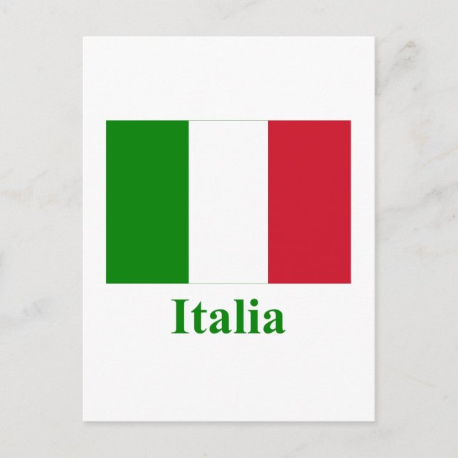 Italy Flag with Name in Italian Postcard (Front)