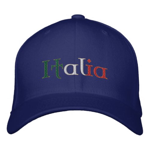 Italy flag with the Italia logo in the flag colors Embroidered Baseball Hat