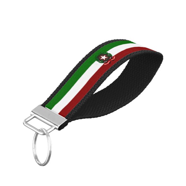 Italy flag wrist keychain (Angled Down)