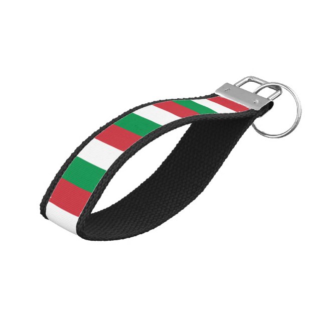 Italy Flag Wrist Keychain (Angled Up)