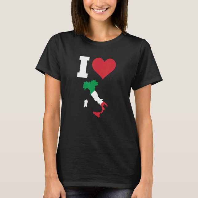 Italy Flags for Italy   I Love Italy T-Shirt (Front)
