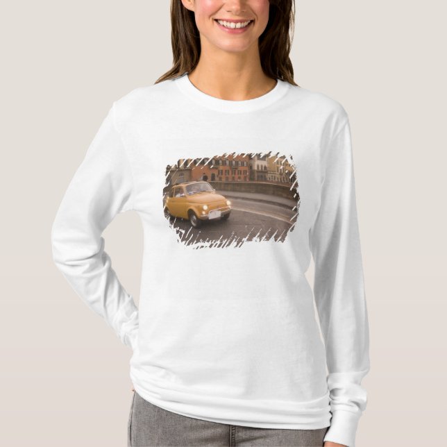 Italy, Florence. Fiat 800 Rally crosses Arno T-Shirt (Front)