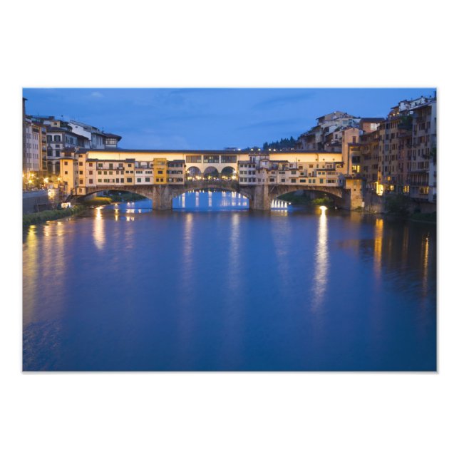 Italy, Florence, Night Reflections in the Photo Print (Front)