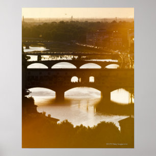 Italy, Florence, Ponte Vecchio and River Arno at Poster