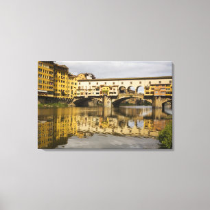 Italy, Florence, Reflections in the River Arno Canvas Print