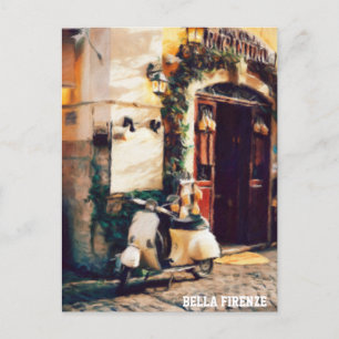 ** Italy Florence Scooter AP12 Cobblestone Postcard