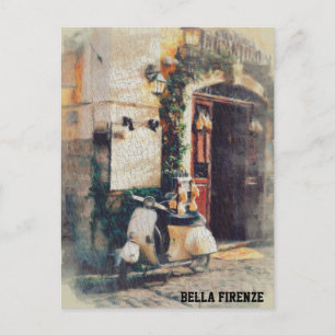** Italy Florence Scooter AP12 Cobblestone Postcard