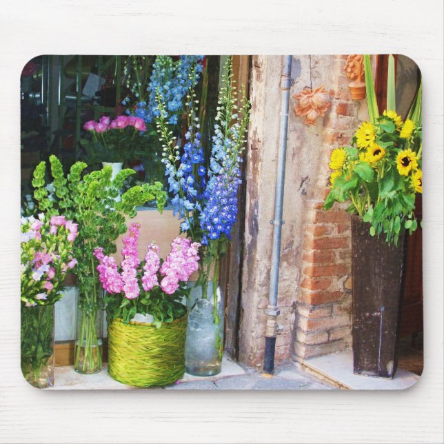 Italy -  Flower Market - SUNFLOWERS Mouse Pad (Front)