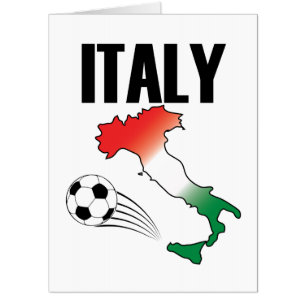 Italy Football Fan Map Boot Soccer Ball Card